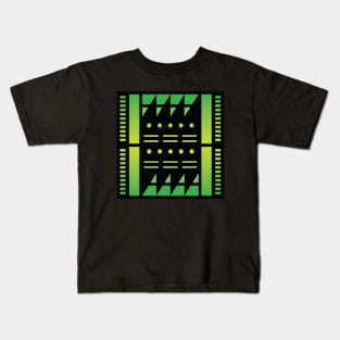 “Dimensional Waves (2)” - V.6 Green - (Geometric Art) (Dimensions) - Doc Labs Kids T-Shirt